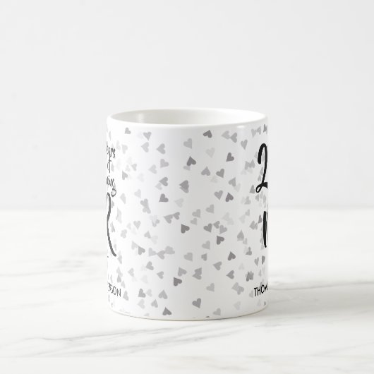 Mug M. Right 25th Anniversary Silver Hearts Confetti (Centre)
