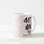 Mug M. Right 40e Anniversaire Rubis  Cœurs Confettis (Devant droit)