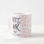 Mug M. Right 40e Anniversaire Rubis  Cœurs Confettis (Devant gauche)