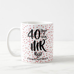 Mug M. Right 40e Anniversaire Rubis Cœurs Confettis