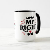 Mug M. Right Couple Cadeau Pour Lui | Mari (Devant droit)