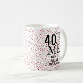 Mug M. Right Fun 40e anniversaire Ruby Hearts (Devant droit)