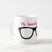 Mug M. Smarty Pants - Red Print - (Devant gauche)