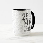 Mug M. Toujours Droit Fun 25e Anniversaire Cœurs d'Arg (Devant droit)
