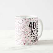 Mug M. Toujours Juste Fun 40e Anniversaire Cœurs Rubis (Devant droit)