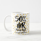 Mug M. Toujours Juste Fun 50e Anniversaire Cœurs Dorés (Gauche)