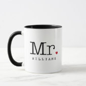 Mug M. Vintage Black Mariage personnalisé Monogramme (Gauche)