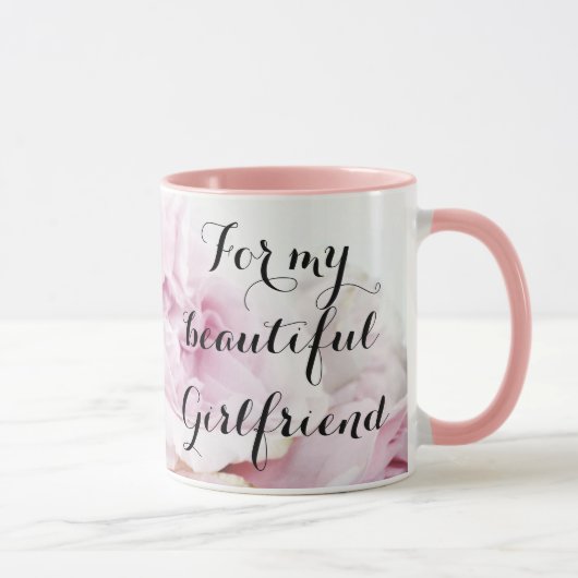Mug Ma belle amie jolie en rose florale (Droite)