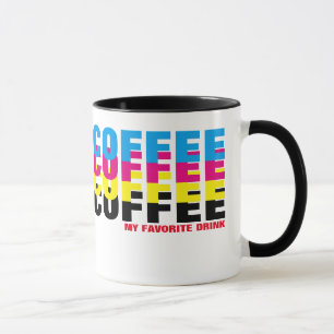 Mug MA boisson préférée en CMJN couleurs typographie