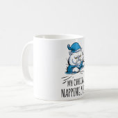 Mug Ma chemise de sieste officielle avec chien couchan (Devant gauche)