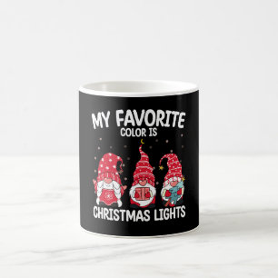 Mug Ma couleur préférée est Gnome de lumières de Noël