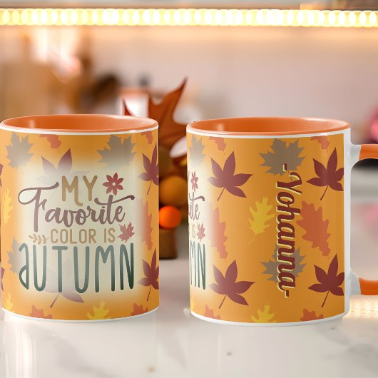 Mug Ma couleur préférée est le feuille personnalisé Au