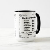 Mug Ma couleur préférée est le noir (Devant droit)