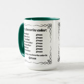 Mug Ma couleur préférée est le vert (Devant gauche)