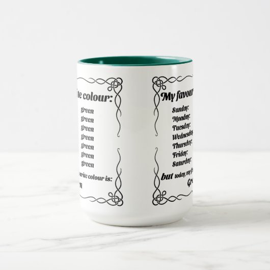 Mug Ma couleur préférée est le vert (Centre)