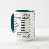 Mug Ma couleur préférée est le vert (Devant gauche)