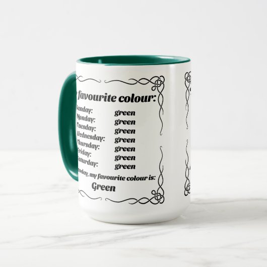 Mug Ma couleur préférée est le vert (Devant gauche)