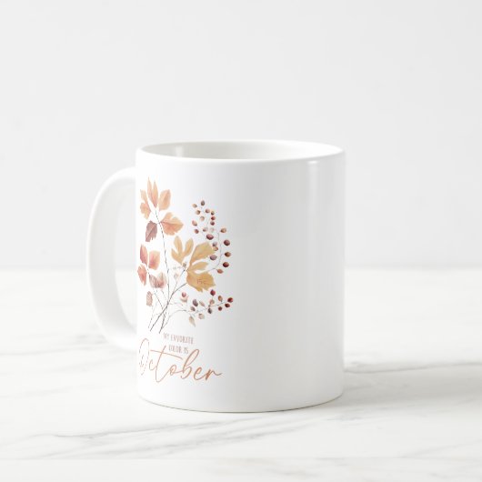 Mug Ma Couleur Préférée Est Octobre - Feuilles D'Autom (Devant gauche)