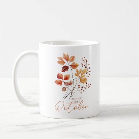 Mug Ma Couleur Préférée Est Octobre - Feuilles D'Autom (Gauche)