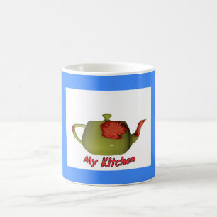 MUG MA CUISINE TEAPOT SUR BLEU