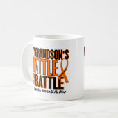 Mug Ma de bataille leucémie de petit-fils trop (Devant gauche)