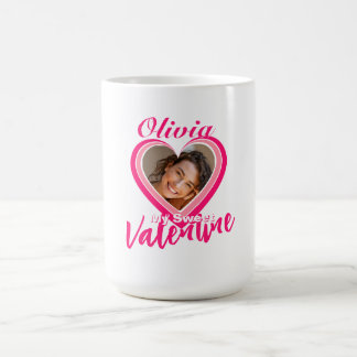 Mug Ma douce Saint-Valentin coeurs Photo Nom petite am