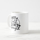 Mug Ma foi est ma force avec des poids (Devant gauche)