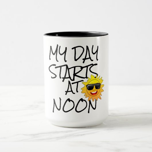 Mug ma journée commence à midi mignon drôle design de  (Centre)