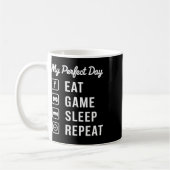 Mug Ma journée parfaite Manger jeu Sommeil Répéter Con (Gauche)