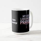 Mug Ma Langue D'Amour Est La Prière Jésus Conception C (Devant droit)