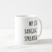 Mug Ma langue de l'amour est Tableur Drôle Comptable (Devant droit)