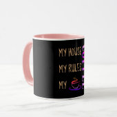 Mug Ma Maison Mes Règles Mon Café Black (Devant gauche)