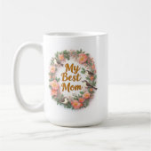 Mug Ma meilleure maman Couronne florale avec oiseaux (Gauche)