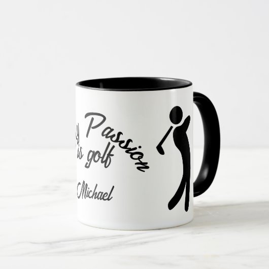 Mug MA PASSION est du golf. Texte modifiable (Devant droit)