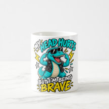 Ma tête me fait mal mais je suis courageux T-Rex R