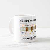 Mug Ma vie dépend du transport actif (l'humour) (Devant gauche)