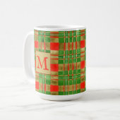 MUG MAC GREGOR TARTAN Blanc Grand + Initiale (Devant gauche)