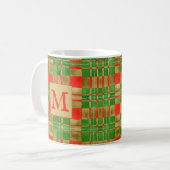 MUG MAC GREGOR TARTAN Blanc + Initiale (Devant gauche)