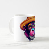 Mug Macaque en Casquette de paille - Fun Monkey Tee (Devant gauche)