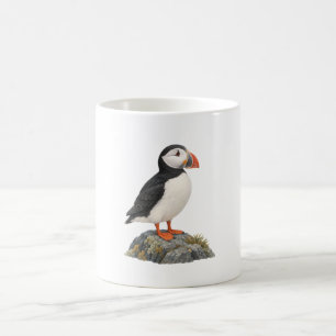 Mug Macareux sur un rocher côtier