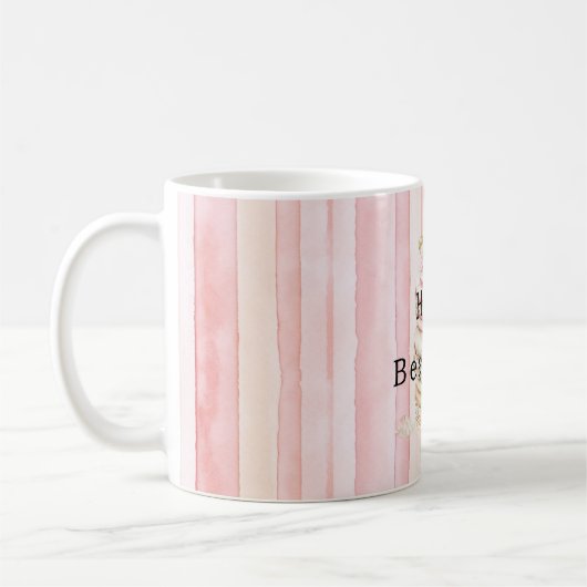 Mug Macarons à rayures blanches roses (Gauche)