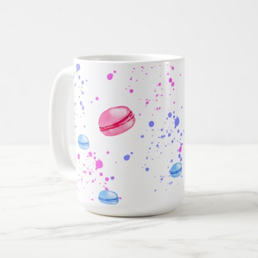 Mug Macarons appétissants en plaques d'aquarelle (Devant gauche)