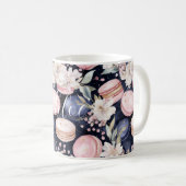 Mug Macarons Bleus Roses Élégants Français (Devant droit)