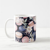 Mug Macarons Bleus Roses Élégants Français (Gauche)