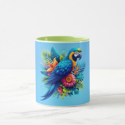 Mug Macaw tropicale bleue et colorée (Centre)