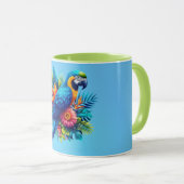 Mug Macaw tropicale bleue et colorée (Devant droit)