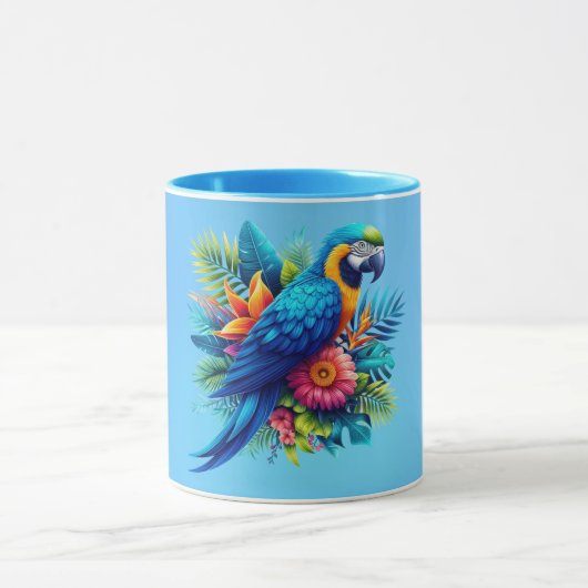 Mug Macaw tropicale bleue et colorée (Centre)
