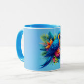 Mug Macaw tropicale bleue et colorée (Devant gauche)