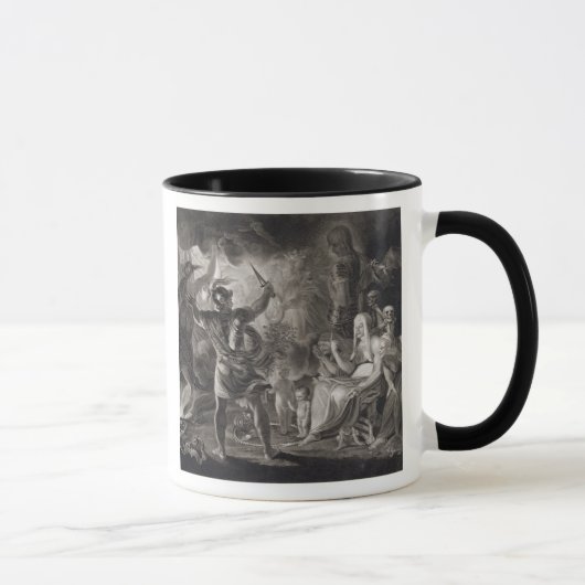 Mug Macbeth, les trois sorcières et Hecate dans l'acte (Droite)