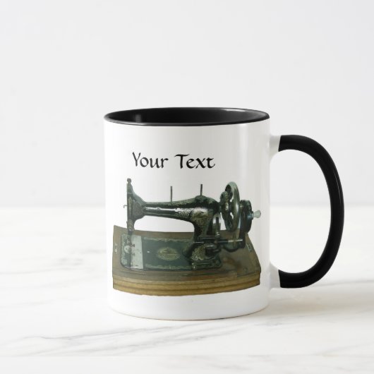 Mug Machine à coudre vintage avec le texte (Droite)
